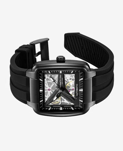 Kenneth Cole Skeleton Automatic Black Silicone Strap Watch