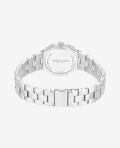 Kenneth Cole Classic Crystal Lined Outer Dial Stainless Bracelet Watch In Silver