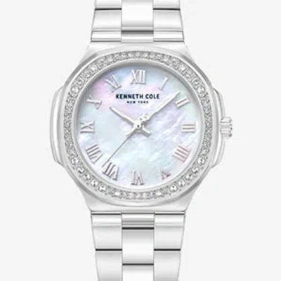 Kenneth Cole Classic Crystal Lined Outer Dial Stainless Bracelet Watch In Silver