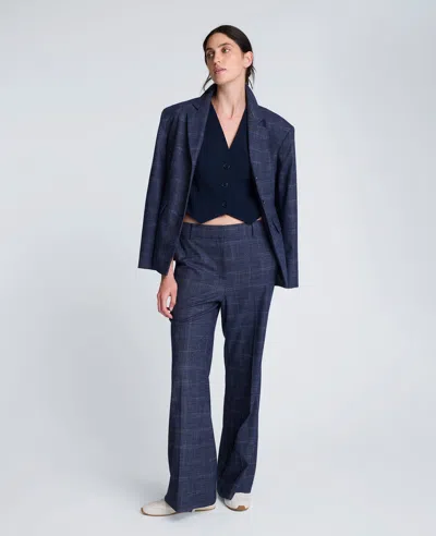 Kenneth Cole Plaid Three Button Contour Jacket With Strong Shoulder In Multi