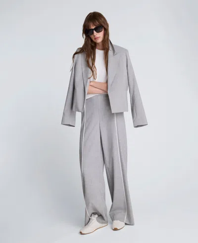 Kenneth Cole Pull-on High Rise Wide Leg Pant With Piping In Animal Print