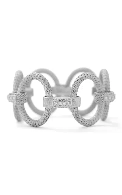Stephanie Windsor 18k White Gold And Diamonds Vintage Lenfant White Gold Circles Bracelet In Gold