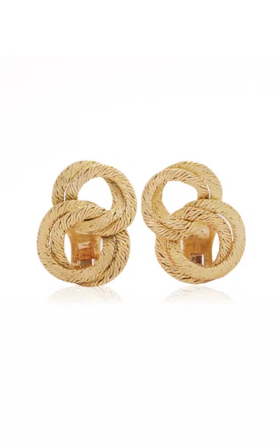Stephanie Windsor 18k Yellow Gold  Vintage Lenfant Woven Gold Circles Earrings In Gold