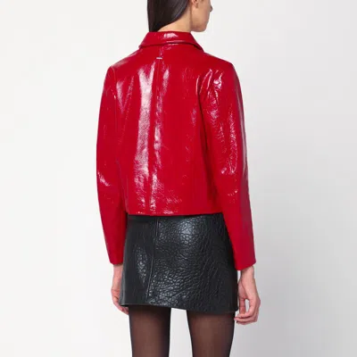 Cassell Short Red Leather Jacket In Red