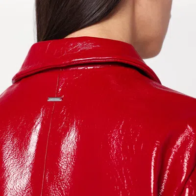 Cassell Short Red Leather Jacket In Red