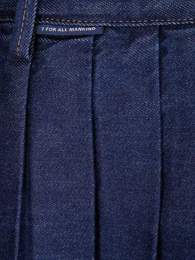 7 For All Mankind Pleated Mini Skirt Franklin In Blue