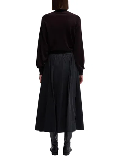 Aspesi Pleated A-line Mid-length Skirt In Black