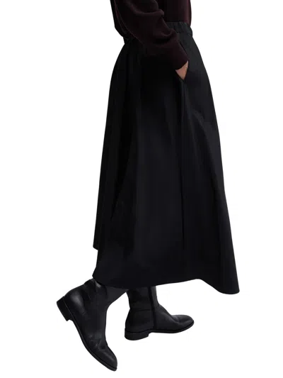Aspesi Pleated A-line Mid-length Skirt In Black