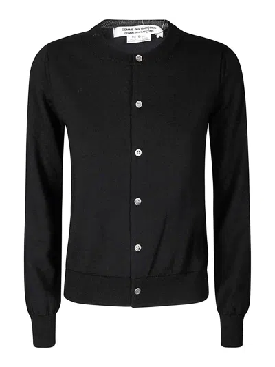 Comme Des Garçons Black Knit Cardigan With Contrasting Button Fastening In Black