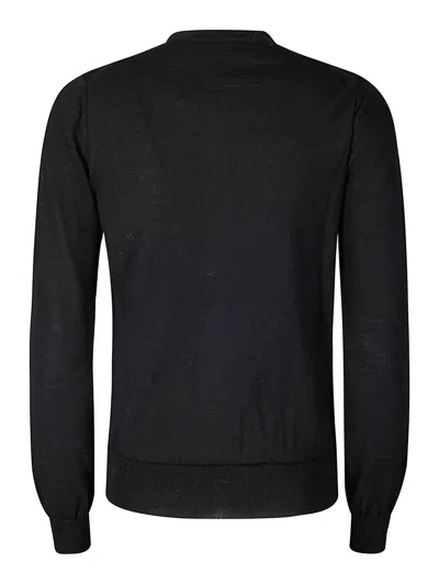 Comme Des Garçons Black Knit Cardigan With Contrasting Button Fastening In Black