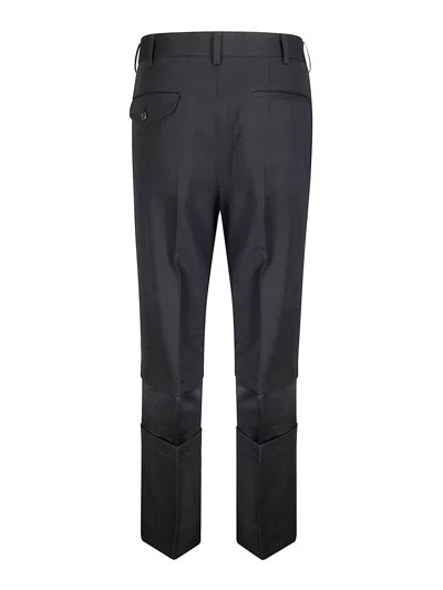 Comme Des Garçons Tailored Neutrals Wool Pants With Classic Silhouette In Black