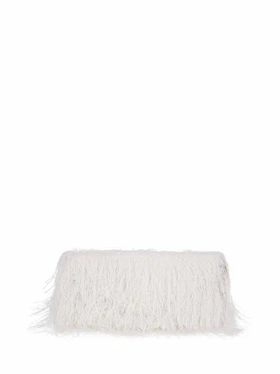 Dries Van Noten Structured Black Leather And Polyester Handbag In White
