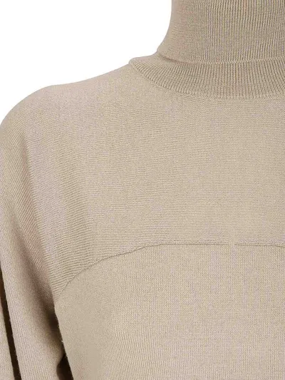 Mm6 Maison Margiela Form-fitting Body Garment In Soft Wool Blend In Neutral