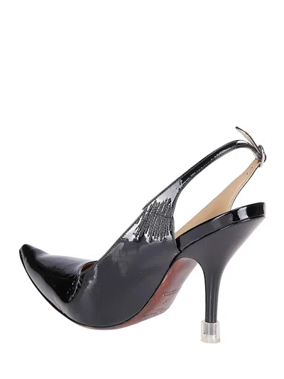 Maison Margiela Love To Death Patent Leather Slingback In Black