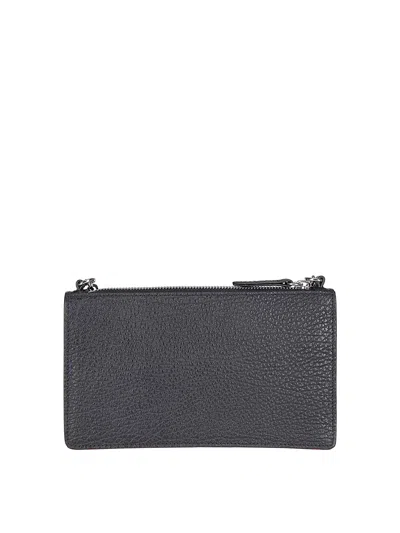 Maison Margiela Zipped Wallet On Chain In Gray