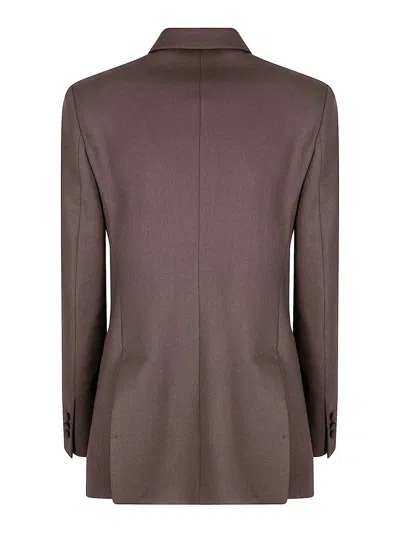 P.a.r.o.s.h Double-breasted Gabardine Over Jacket With Satin Collar In Purple