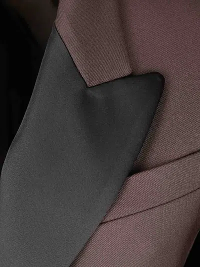 P.a.r.o.s.h Double-breasted Gabardine Over Jacket With Satin Collar In Purple