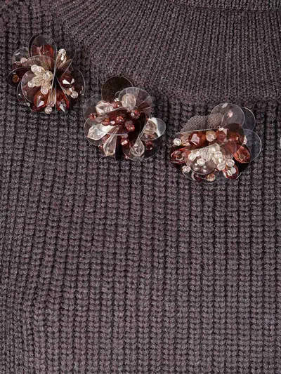 P.a.r.o.s.h Parosh Turtle Neck Embroidered In Black