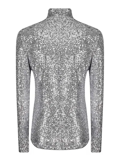 Rabanne High Neck Pullover In Silver