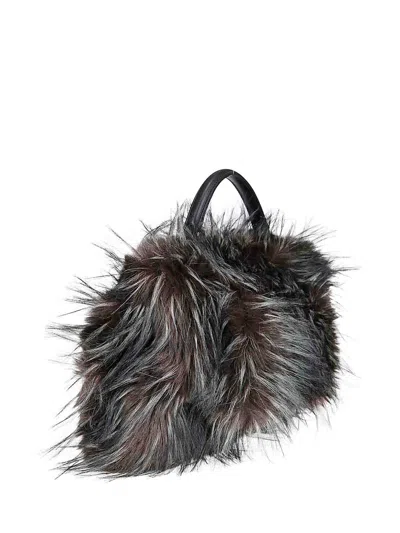 Sacai Faux Fur Muff In Green