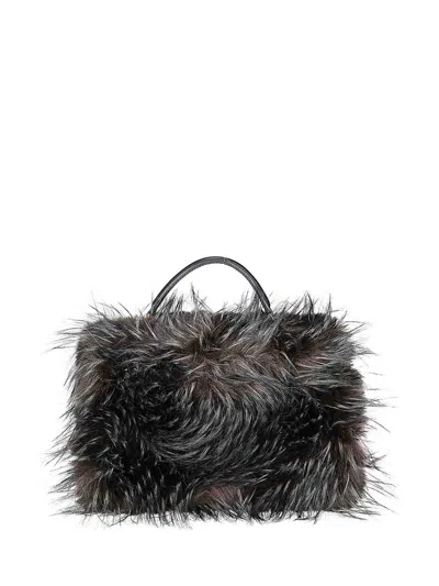 Sacai Faux Fur Muff In Green