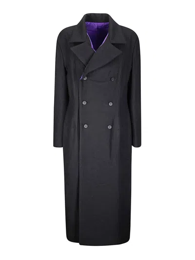 Yohji Yamamoto Double-breasted Coat In Black