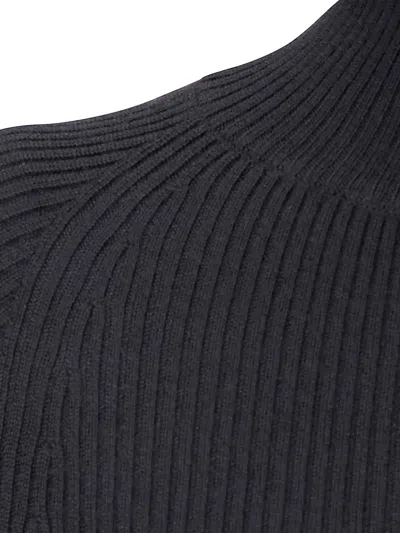 Yohji Yamamoto Turtleneck Cardigan In Black