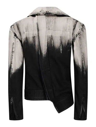 Yohji Yamamoto Asm Biker Jacket In Neutral