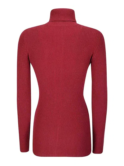Yohji Yamamoto Ribbed High-neck Sweater In Burgundy