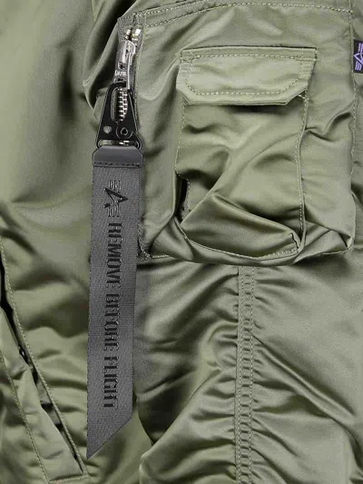 Alpha Industries Drawstring Hooded Bomber Jacket With Double-slider Zip And Magnetic Buttons In Gray