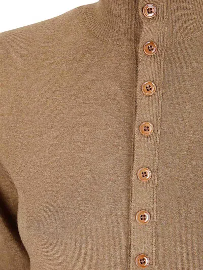 Lemaire Buttoned Fitted Cardigan In Brown