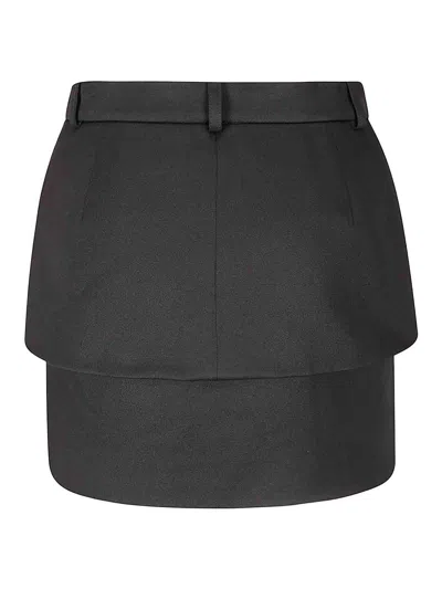 Coperni Structured Mini Skirt With Front Button In Black