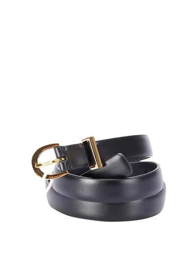 Khaite Luna Belt - Gold (20mm) In Brown