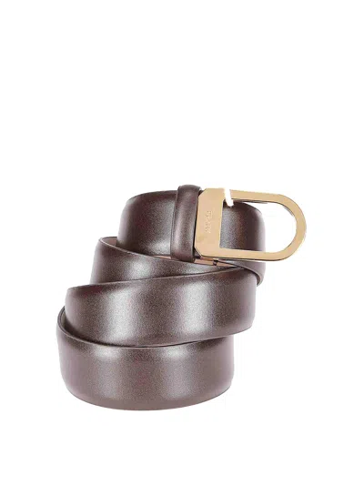 Khaite Saddle Belt - Gold In Brown