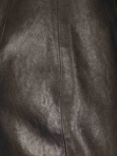 Khaite Midi-length Lamb Leather Skirt With High Waist In Black