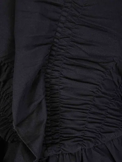 Cecilie Bahnsen Ruched Stretch-cotton Jersey T-shirt In Black