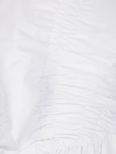 Cecilie Bahnsen Ace Smocked Jersey Peplum T-shirt In White