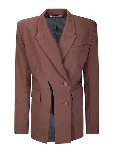 Ottolinger Split-detail Buttoned Blazer In Brown