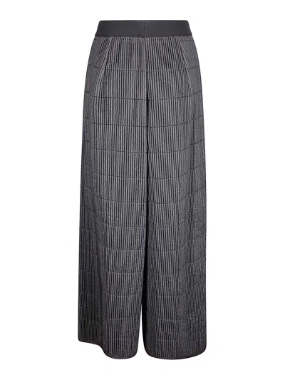 Maria Calderara Wide-leg Trousers With Textured Grid Pattern In Gray