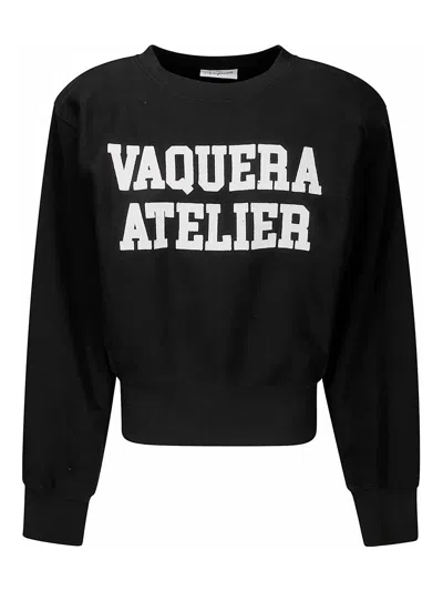 Vaquera Women Shoulderpad Sweatshirt Knit In Black