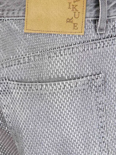 Haikure Wide-leg Regular Fit Jeans With Silver Plaques And Five Pockets In Gray