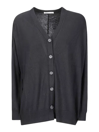 Stefano Mortari V-neck Button-down Cardigan With Asymmetrical Hem In Multi