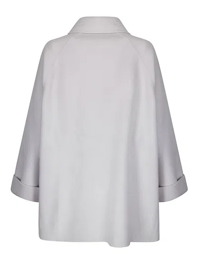 Stefano Mortari Double-breasted Pea Coat With Light Buttons And Flared Silhouette In White