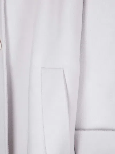 Stefano Mortari Double-breasted Pea Coat With Light Buttons And Flared Silhouette In White