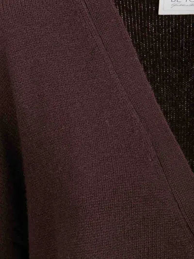 Be You Short Cashmere Cardigan With Front Buttons And V-neckline In Brown