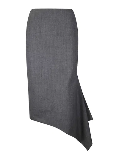 The Latest Longuette Skirt With Asymmetrical Draping In Gray