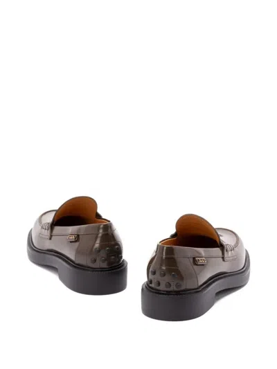 Tod's Shaded Finishing Leather Penny Loafers Shoes In Brown
