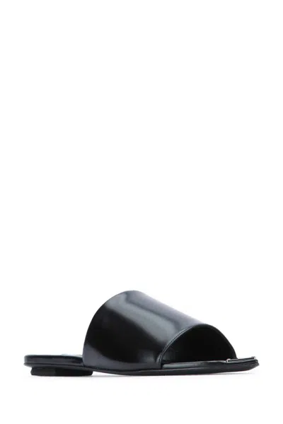 Prada Black Leather Sandals