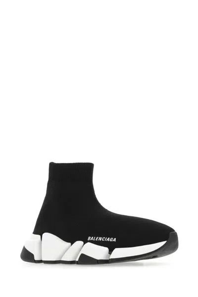 Balenciaga Black Stretch Fabric Speed 2.0 Sneakers In Black
