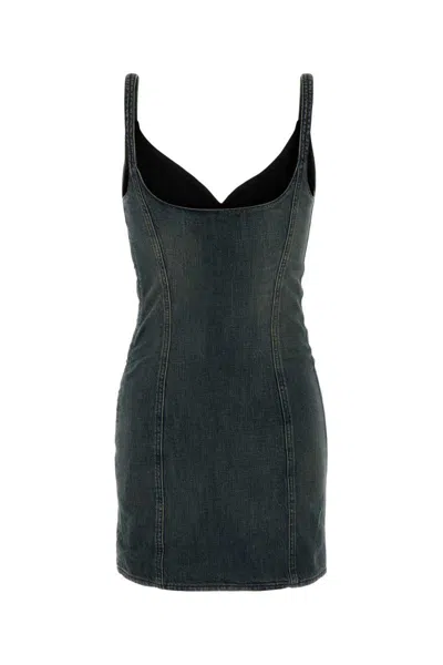 Balenciaga Fitted Sleeveless Mini Dress With Scoop Neckline In Blue